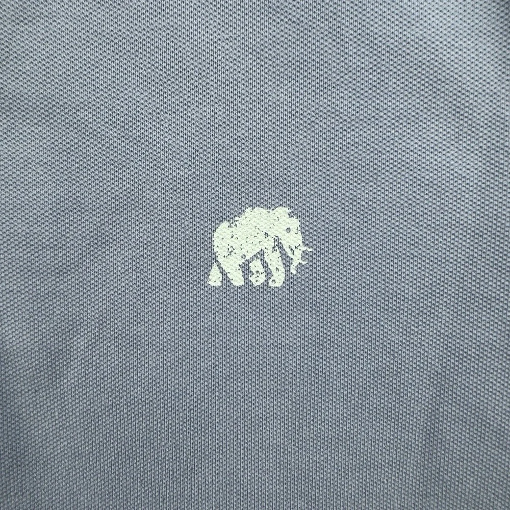 Banana Republic Polo Shirt Mens Large Blue Stretch Cotton Blend‎ Elephant Logo